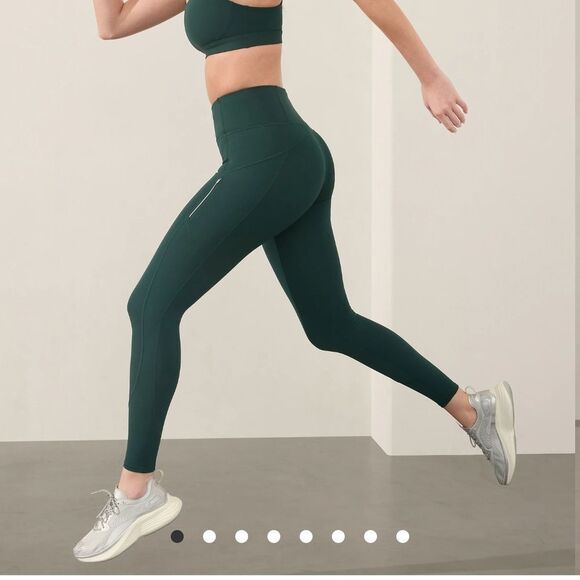 High-Waisted Green Leggings - Picture 1 of 7